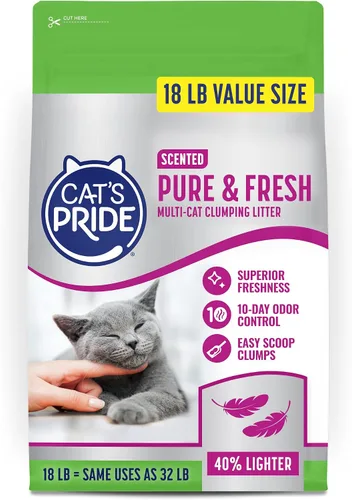 Vista 9 de Cat's Pride Arena aglutinante ligera de primera calidad: pura y fresca, hasta 10 días de potente control de olores, para varios gatos, perfumada, 10