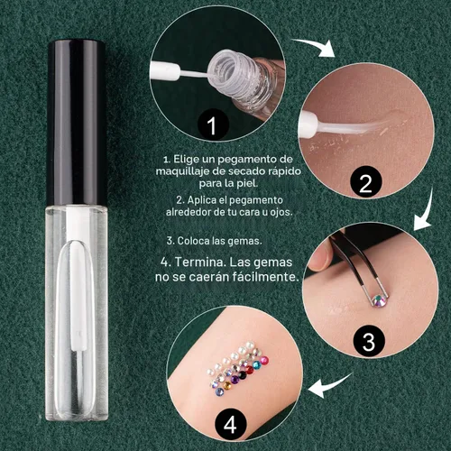 Vista 4 de Kit de diamantes de imitación y perlas con parte trasera plana, cristal redondo AB y gemas blancas transparentes+perlas blancas y beige