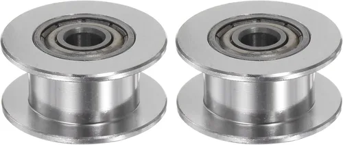 Vista 12 de HARFINGTON 2 piezas 2GT Polea tensora de 0.118 in de diámetro de 0.512 in de diámetro. Correa dentada de aluminio sin dientes para cinturón de 0.236