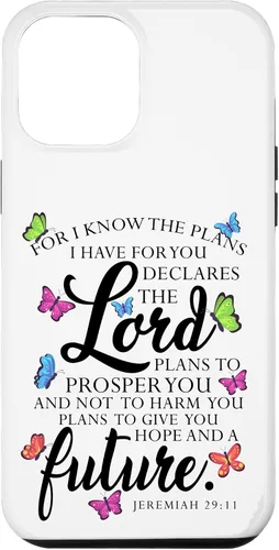 Vista 24 de iPhone 16 Christian Faith Jeremiah 29 11 Inspiring Butterfly Art Women Case