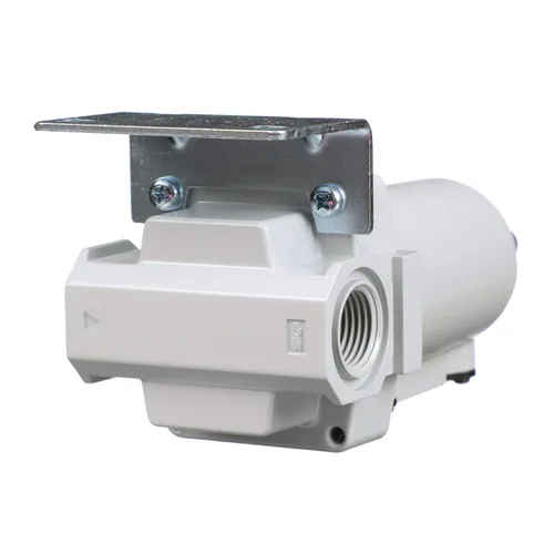 Vista 7 de PneumaticPlus SAFM400-N04BD-MEP Filtro coalescente de aire comprimido, 0.1 micras, 1/2" NPT - Recipiente de metal, drenaje automático, soporte