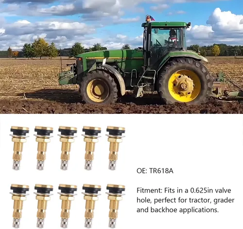 Vista 3 de TR618A Vástagos de Válvula de Aire Líquido para Tractor, Abrazaderas Sin Cámara en Vástago de Válvula de Neumático para Ruedas Agrícolas