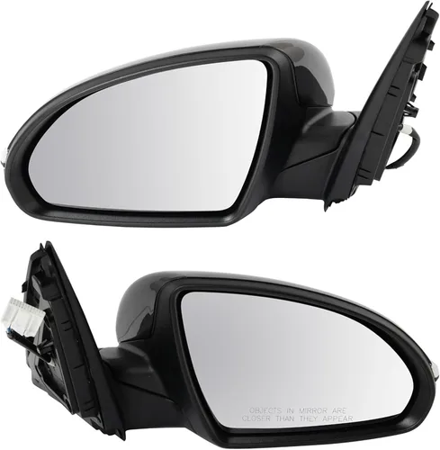 Vista 175 de TRQ Conjunto de 2 piezas de espejo lateral para conductor y pasajero, ajuste eléctrico, sin calefacción, sin memoria, color negro, compatible