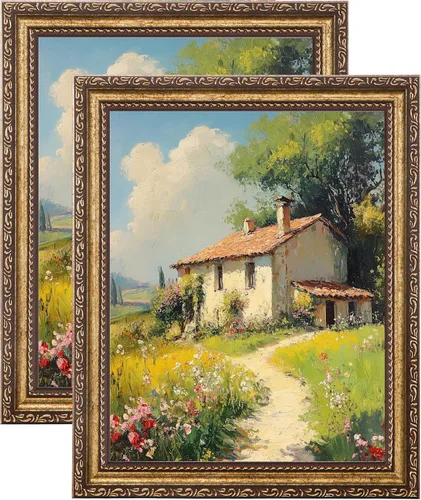 Vista 58 de eletecpro 8x10 Vintage Picture Frame, Glass Cover, Gold, 2-Pack Dorado