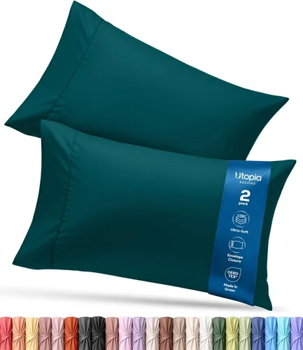 Vista 25 de Utopia Bedding - Juego de 2 fundas de almohada tamaño estándar, con cierre de sobre, tela de microfibra cepillada suave, resistentes al encogimiento