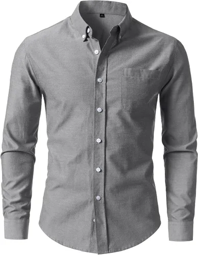 Vista 17 de LucMatton Camisa Oxford ligera de manga larga para hombre