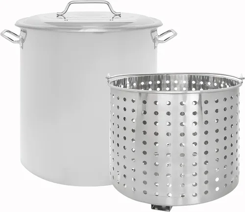 Vista 11 de CONCORD Olla de acero inoxidable con cesta de vapor. Utensilios de cocina ideales para hervir y cocinar al vapor (24 cuartos de galón)