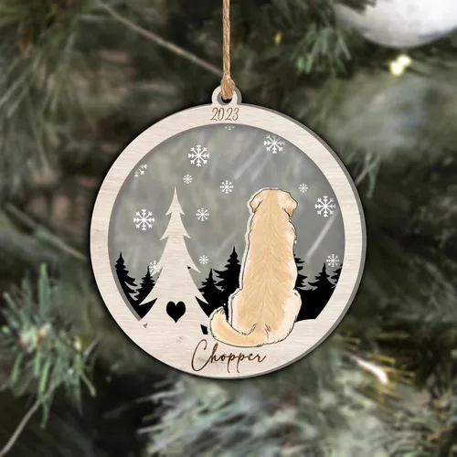 Vista 148 de Nazenti Adorno de Navidad conmemorativo personalizado, regalo personalizado de recuerdo de perro, condolencias por pérdida de mascotas, sabueso