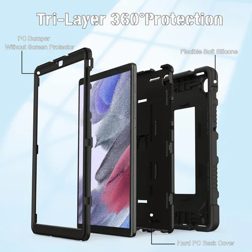 Vista 3 de Funda Samsung Galaxy Tab A7 Lite de 8.7 pulgadas con soporte, a prueba de golpes, resistente a los golpes, para Galaxy Tab A7 (SM-T220/T225)