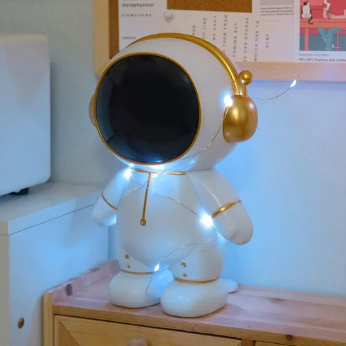 Vista 6 de Alcancía de astronauta, bonita caja de dinero de astronauta, figura de astronauta, decoración de escritorio, estatua, adorno divertido de astronauta
