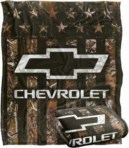 Vista 7 de Manta Chevy de 36 x 58 pulgadas, con logotipo de camuflaje, tacto sedoso, súper suave