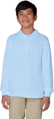 Vista 15 de French Toast Camisa de uniforme escolar de piqué con manga larga para niños y niñas, Azul marino