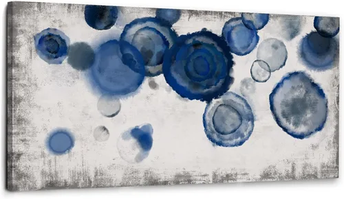 Vista 13 de YJYart Cuadros de Pintura de Pared de Acuarela Abstracta para Decoración de Pared de Baño Azul Marino Impresiones en Lienzo Arte de Pared Azul