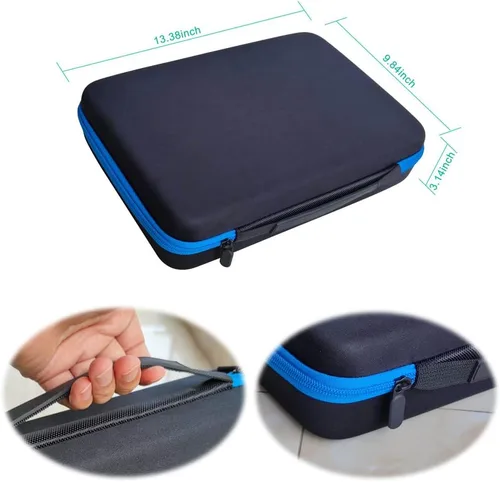 Vista 4 de Estuche organizador de baterías con probador: caja de soporte de batería, organizador de garaje, caja de papá con bolsillo de malla con cremallera