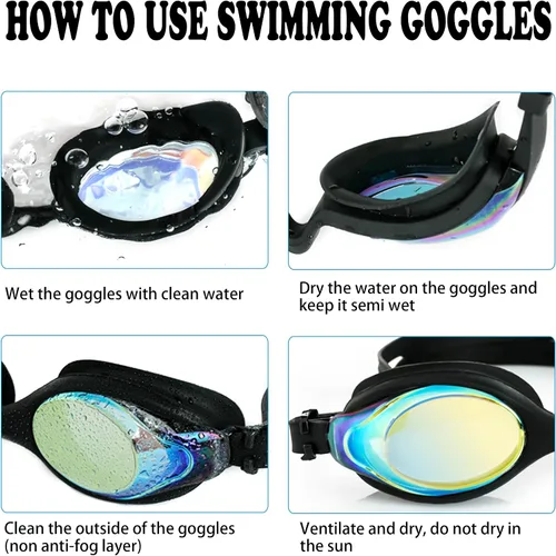 Vista 7 de EWPJDK Gafas de natación para niños, paquete de 2 gafas de natación antivaho sin fugas para niños de 3 a 15 años