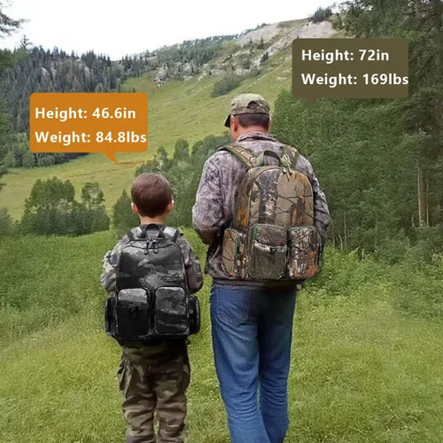 Vista 6 de TIANHAOPUJU - Mochila táctica de camuflaje para adolescentes y hombres, PVC resistente al agua para caza al aire libre, senderismo, pesca, viajes