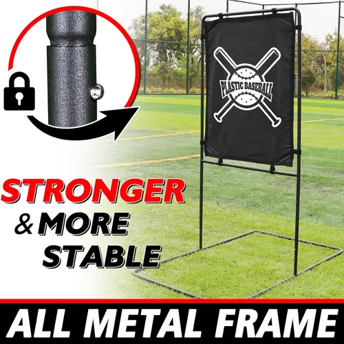 Vista 3 de Béisbol Strike Zone Target, marco de metal estable y duradero Blitzball Strike Zone Target, portátil y altura ajustable sin desmontar