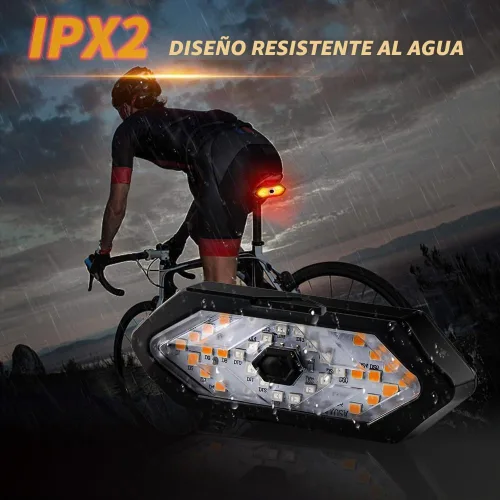 Vista 4 de Luz trasera de bicicleta con señales de giro Luz trasera de control remoto