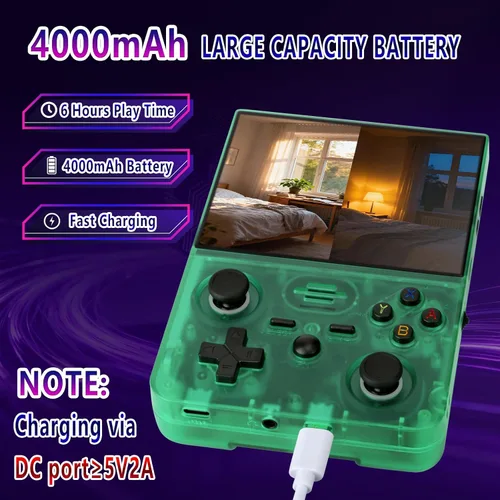 Vista 6 de Consola de videojuegos retro RF45V, compatible con más de 18000 juegos clásicos, tarjeta TF de 64 G, consola portátil con pantalla de 4.5 pulgadas