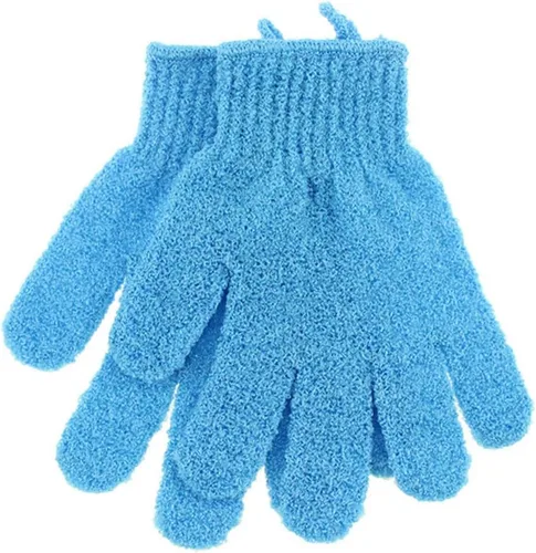Vista 6 de FRCOLOR 1 par de guantes exfoliantes para el cuerpo, guantes de baño, guantes de baño, guantes de ducha, guantes de spa, toalla blanca exfoliante