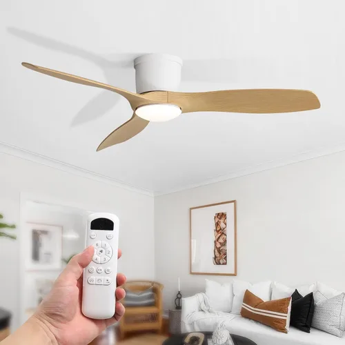 Vista 14 de Sofucor - Ventilador de techo inteligente de 52 pulgadas con luces, ventilador de techo empotrado moderno de perfil bajo con 6500 CFM, compatible