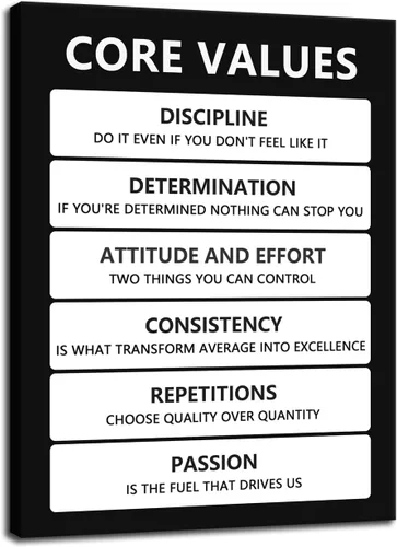 Vista 77 de Arte Motivacional para Pared Core Values Póster Inspiracional Impresiones Inspiradoras en Lienzo Obras de Arte para Oficina Sala de Estar Decoración