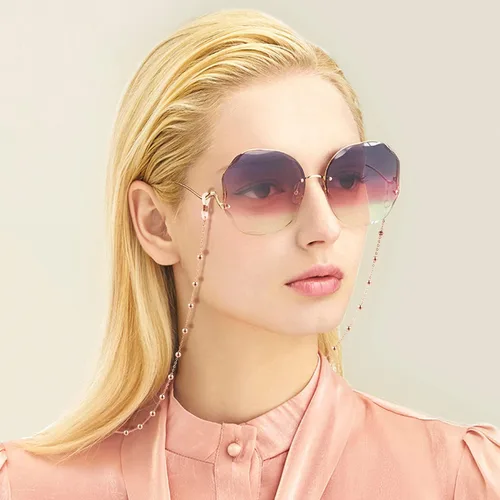 Vista 2 de AOBOCO Cadena de gafas para mujer, plata de ley, soporte para gafas de sol, cadenas de accesorios