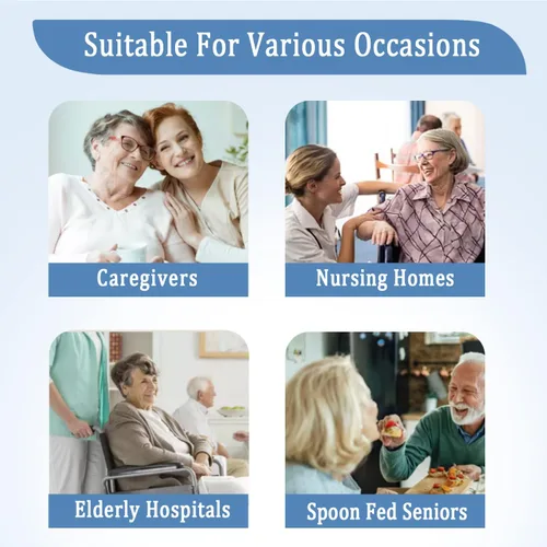 Vista 5 de Paquete de 3 baberos para adultos con recogedor de migas, baberos lavables y ajustables para adultos para mujeres mayores, baberos para comer