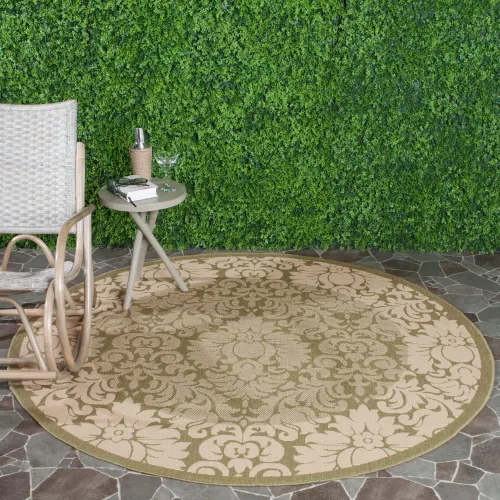 Vista 27 de SAFAVIEH Courtyard Collection - Alfombra de pasillo, 2 pies 3 pulgadas x 6 pies 7 pulgadas, color verde oliva y natural, no desprende pelusa