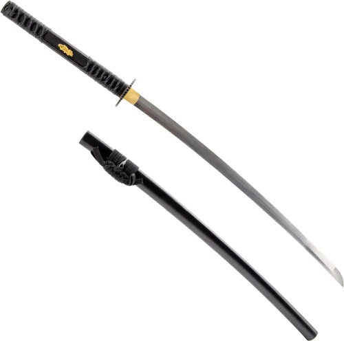 Vista 31 de HMS Samurai Katana Sword, Practical, Hand Forged, 1045 Carbon Steel, Heat Tempered/Clay Tempered, Full Tang, Sharp, Scabbard Blanco-dragón-951A