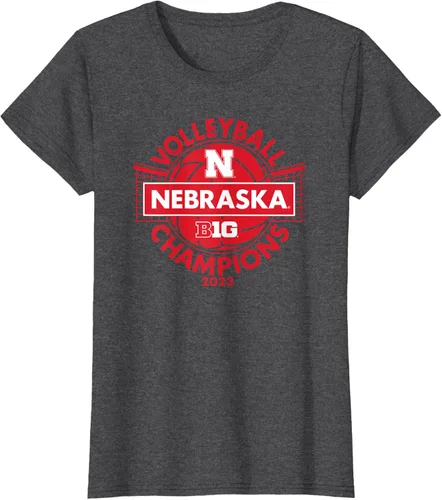Vista 6 de Nebraska Cornhuskers Big Ten Champs 2023 - Camiseta de voleibol para mujer, Negro