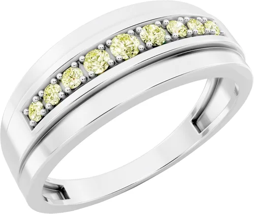 Vista 7 de Dazzlingrock Collection 0.23 Ctw Round Natural Diamond Nine Stone Single Row Wedding Band for Men in 925 Sterling Silver Negro diamond