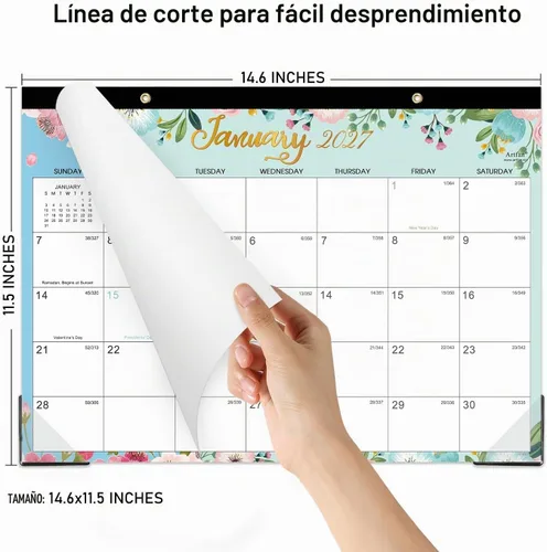 Vista 6 de Calendario de escritorio 2027 - Calendario 2027, enero de 2027 - diciembre