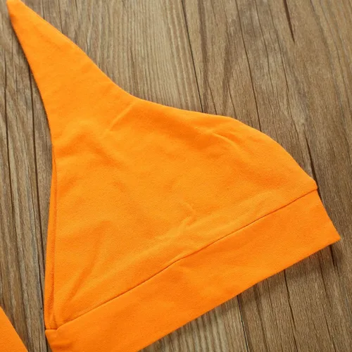 Vista 9 de GUMEMO Disfraz de calabaza de Halloween sin mangas con sombrero para bebé y niña Naranja