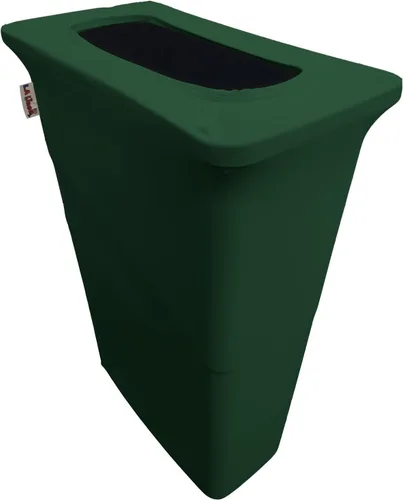Vista 74 de LA Linen Funda elástica de elastano ajustable para cubo de basura Slim Jim de 23 galones, cubierta de contenedor de residuos, decoración de patio