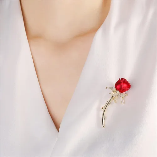 Vista 8 de Broche de la serie floral para mujer, disfraz de moda, flor de perla, broche y alfileres, joyería, regalo de Navidad