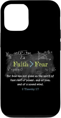 Vista 28 de Faith > Fear 2 Timothy 1:7 Christian Verse Math Equation Case for iPhone 17