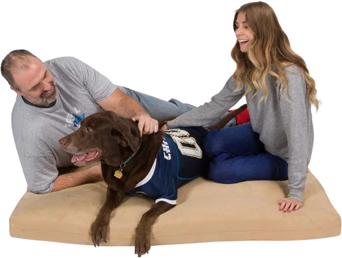 Vista 8 de Cama para perro de espuma ortopédica lavable con memoria de Pet Support Systems, mediana, 34 pulgadas x 22 pulgadas x 4 pulgadas, azul denim