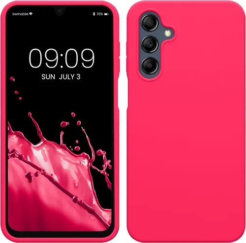 Vista 171 de kwmobile Funda Compatible con Samsung Galaxy A14 5G - Funda de teléfono de TPU y silicona con acabado suave - Verde Lima