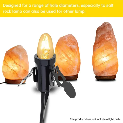 Vista 5 de RTNLIT Cable de repuesto para lámpara de sal, cable de luz nocturna con enchufe de bombilla E12, enchufe de interruptor giratorio para accesorios