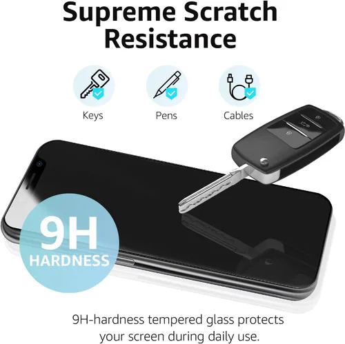 Vista 5 de Amazon Basics Protector de pantalla de vidrio templado de cobertura completa para iPhone XR/11-6.1 pulgadas, (5.63 x 2.68 pulgadas), paquete de 2