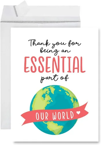 Vista 33 de Andaz Press Social Distancing Thank You - Tarjeta jumbo de 8.5 x 11 pulgadas, AF esencial, tarjeta de felicitación de agradecimiento en blanco