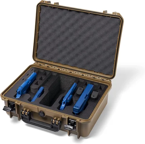 Vista 12 de Estuche para pistola Doro para 4 pistolas 12 con inserto de espuma MyCaseBuilder personalizado, impermeable, resistente, armas de fuego tácticas