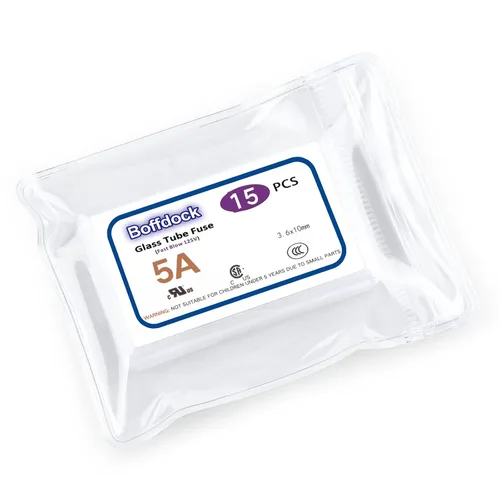 Vista 7 de 0.14 x 0.39 F5AL125V Xmax Mini Fusible-Boffdock Listado UL 5A 110V 125V 15 PCS Fusible para Luces de Navidad Fusibles de Vidrio de Soplado Rápido