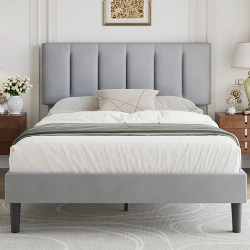 Vista 47 de VECELO Base de cama de tamaño individual con cajón de almacenamiento, base de cama de plataforma resistente con cabecera y fuerte soporte de Negro