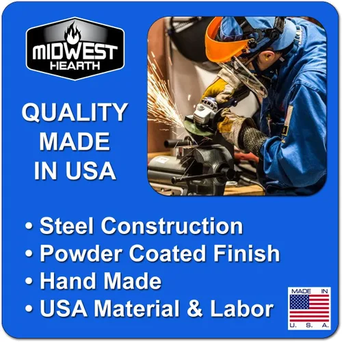 Vista 5 de Midwest Hearth Kit de barra y cenefa ajustable para pantallas de chispas de chimenea (bronce antiguo) fabricado en Estados Unidos