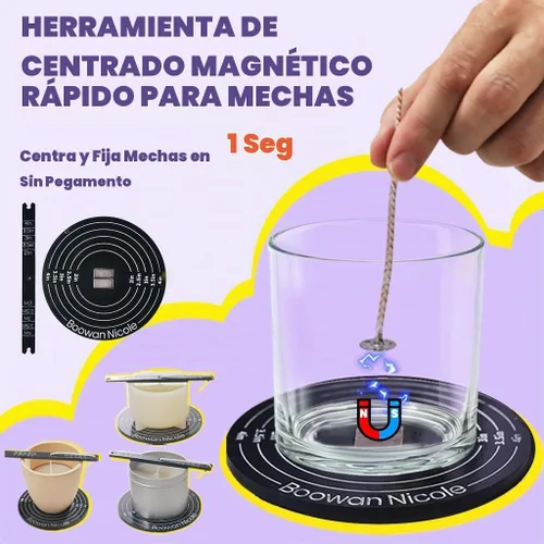 Vista 2 de BOOWAN NICOLE Herramienta Universal de Centrado y Ajuste de Mechas para Hacer Velas - Centra y Ajusta las Mechas en 1 Segundo, Soporte de Mechas
