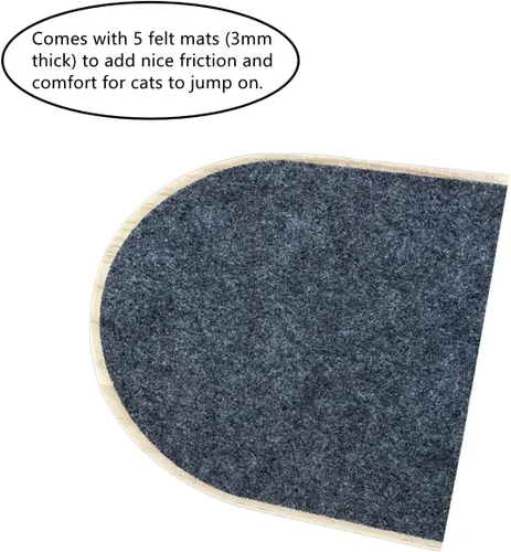 Vista 5 de SHENGOCASE Escalones para gatos montados en la pared de madera maciza de 6.7 x 7.5 pulgadas, muebles de pared para gatos, estantes y escaleras
