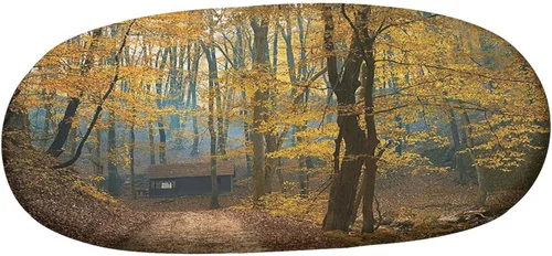 Vista 3 de XISUNYA Mantel ovalado ajustable de poliéster elástico para otoño, árboles de otoño con hojas descoloridas, se adapta a mesas ovaladas de hasta 36 x