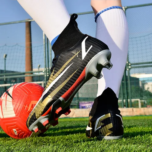 Vista 5 de Botas de fútbol para hombre, zapatos de fútbol, zapatos de punta, zapatillas de deporte cómodas para adultos, atlético, al aire